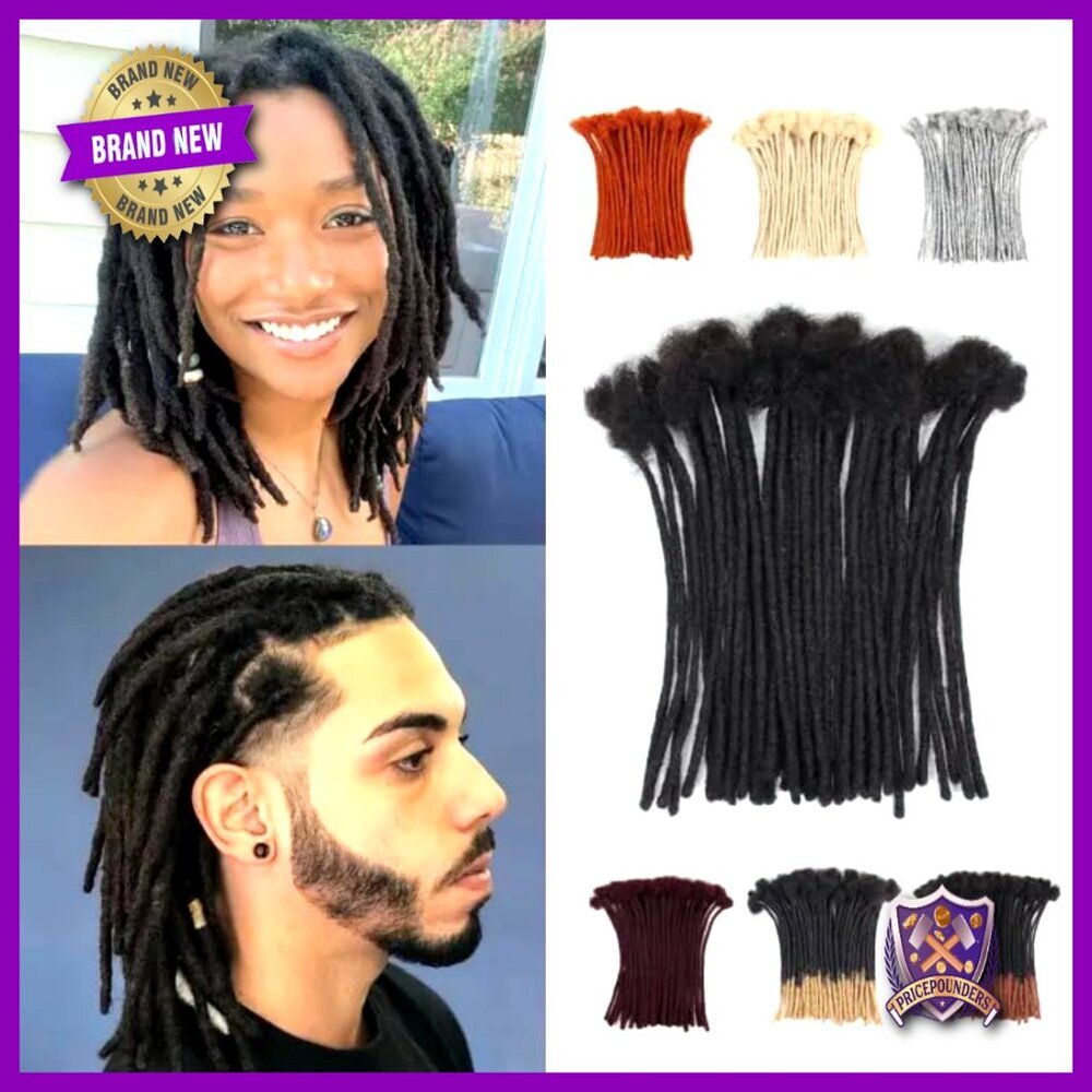 Human Hair Dreadlock Extensions Handmade Permanent Locs Soft Lightweight